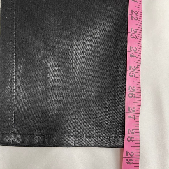 Frame High Rise Straight Coated  Stretchy Jeans in Noir Womens Size 29 - Picture 12 of 14